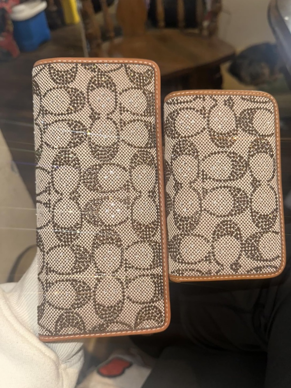 New Coach Signature Canvas Crystal Signature Jacquard Essential Slim Wallet - Picture 5 of 6